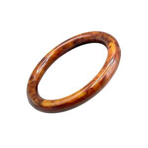 Vintage Bakelite Bangle Bracelet Cylinder Shape Rounded Tubular Brown Color